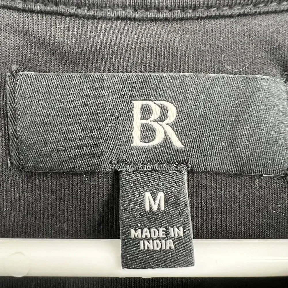 Banana Republic Mens M Basic T-Shirt Black Short Sleeve Cotton Crew Neck Tee
